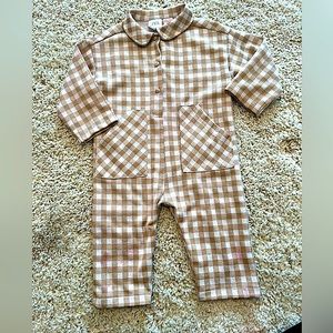ZARA girl or boy plaid checkered jumpsuit!